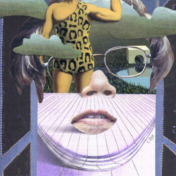 Цифровое искусство под названием "Face of Satoshi #30" - Cyber Rex, Подлинное произведение искусства, Цифровой коллаж