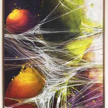 Painting titled "Cocon entoilé" by Cynthia Dormeyer, Original Artwork, Acrylic