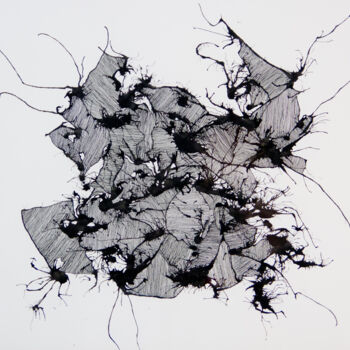 Dessin intitulée "Rhizome" par Cynthia Marbaix, Œuvre d'art originale, Encre