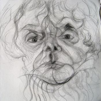 Zeichnungen mit dem Titel "Portrait de Odette" von Cynthia Ruffin, Original-Kunstwerk, Graphit