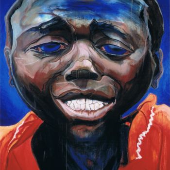 Pintura titulada "Boy from Rwanda" por Cynthia Ruffin, Obra de arte original, Oleo