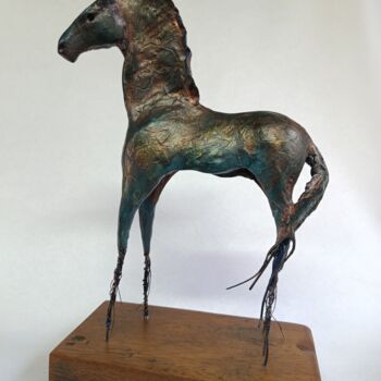 雕塑 标题为“CABALLO AZUL” 由Cynthia Saenz Sancho, 原创艺术品, 粘土