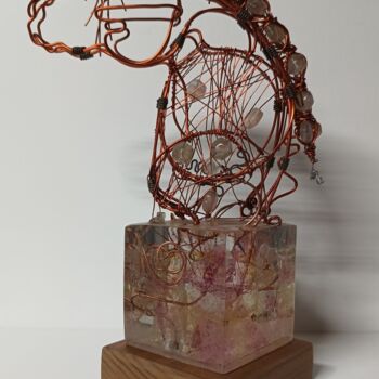 Rzeźba zatytułowany „Ikarus” autorstwa Cynthia Saenz Sancho, Oryginalna praca, Drut