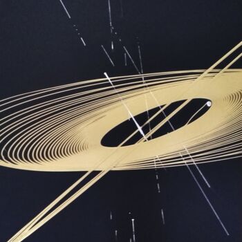 Картина под названием "Rings in space" - Cyprian Hołownia, Подлинное произведение искусства, Масло
