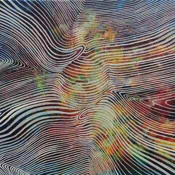Peinture intitulée "Gravitation waves" par Cyprian Hołownia, Œuvre d'art originale, Marqueur