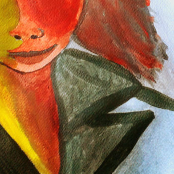 Картина под названием "Czerwona Kłódka" - Cyprian Birgiel, Подлинное произведение искусства, Акрил