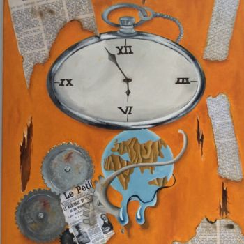 Картина под названием "Le monde à temps" - Cyrlo, Подлинное произведение искусства, Масло