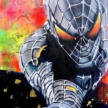 Peinture intitulée "Spiderman" par Cyrlo, Œuvre d'art originale, Bombe aérosol