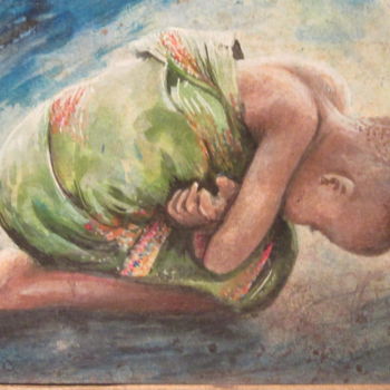 Peinture intitulée "Rwanda 93" par Hubert Cyr-Antoine, Œuvre d'art originale, Aquarelle