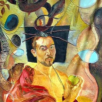 Malerei mit dem Titel "Adán" von Cyr Casas, Original-Kunstwerk, Öl