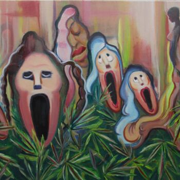 Painting titled "Year of Shock" by Cyril Harris, Original Artwork, Oil