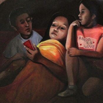 Pintura intitulada "The cell phone" por Cyril Harris, Obras de arte originais, Acrílico
