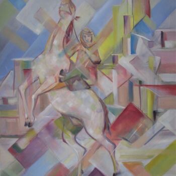 Pittura intitolato "Arabian horseman" da Cyril Harris, Opera d'arte originale, Olio