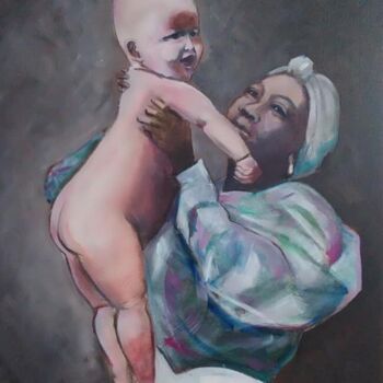 Malarstwo zatytułowany „Tribute to African…” autorstwa Cyril Harris, Oryginalna praca, Akryl