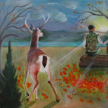 Peinture intitulée "The Hunter" par Cyril Harris, Œuvre d'art originale, Acrylique