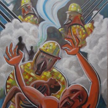绘画 标题为“The Firemen” 由Cyril Harris, 原创艺术品, 丙烯