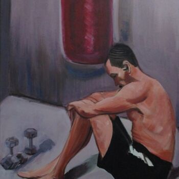 Painting titled "The Old Boxer" by Cyril Harris, Original Artwork, Acrylic