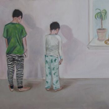 Painting titled "Time Out" by Cyril Harris, Original Artwork, Oil
