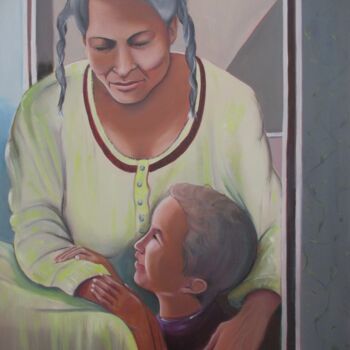 Painting titled "Grandma Rezende" by Cyril Harris, Original Artwork, Oil