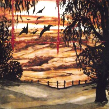 Картина под названием "Oiseaux de lumiére V" - Cyril Lagorce, Подлинное произведение искусства, Масло