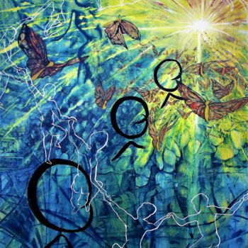 Peinture intitulée "Révolution solaire" par Cyril Lagorce, Œuvre d'art originale, Huile