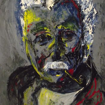 Peinture intitulée "brassens n2" par Cyril Lagorce, Œuvre d'art originale, Huile