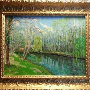 Painting titled "le grand Morin" by Cyrille Janisset, Original Artwork, Oil