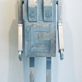 Sculpture intitulée "Robot Terminator" par Cyrille Plate, Œuvre d'art originale, Aluminium