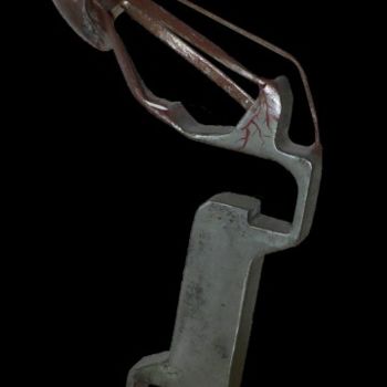 Sculpture titled "POLYPOUS" by Cyril Margouillat, Original Artwork, Metals