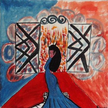 Painting titled "Mi-ange, mi-démon" by Cyrus, Original Artwork