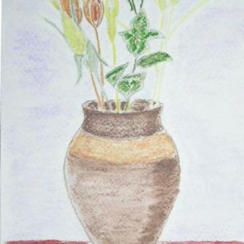 Painting titled "Vase" by Cyrus, Original Artwork, Oil