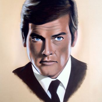 Painting titled "Roger Moore" by Czart, Original Artwork, Acrylic
