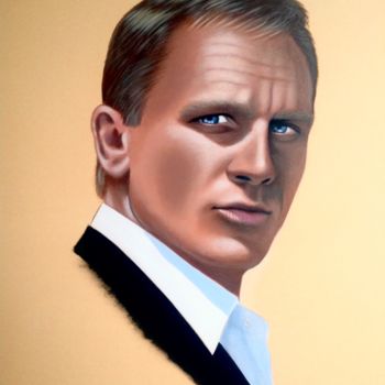 Картина под названием "Daniel Craig" - Czart, Подлинное произведение искусства, Акрил