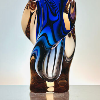 Design getiteld "Blue and Brown  Art…" door Czech Art Glass, Origineel Kunstwerk, Tabel kunst