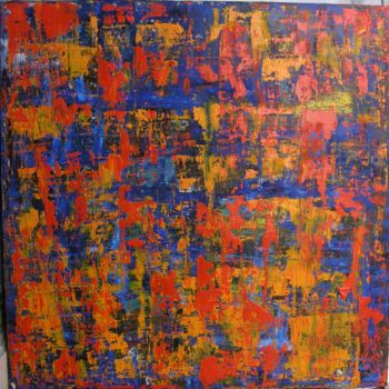 Malarstwo zatytułowany „blue-red 2017.png” autorstwa Czesław Chrószcz, Oryginalna praca, Olej