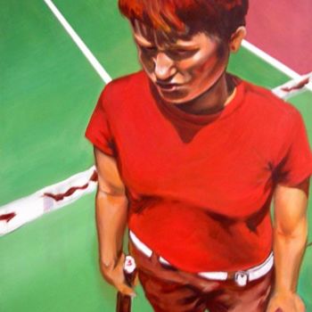 Painting titled "Da Tennis Player" by Christina Zuloaga, Original Artwork