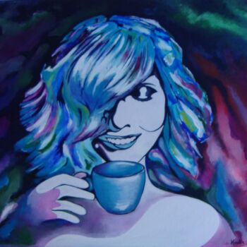 Картина под названием "Coffee" - M.D-Agostino, Подлинное произведение искусства, Акрил Установлен на Деревянная рама для нос…