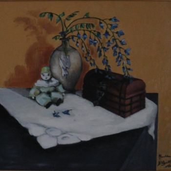 Pittura intitolato "PIERROT" da M.D-Agostino, Opera d'arte originale, Olio