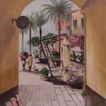 「PASSEGGIANDO」というタイトルの絵画 M.D-Agostinoによって, オリジナルのアートワーク, 水彩画
