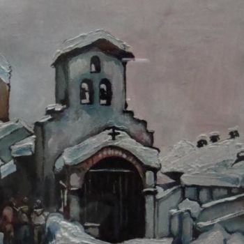 Pittura intitolato ""CHIANALE - CHIESA"" da M.D-Agostino, Opera d'arte originale, Olio