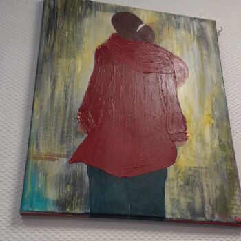 Peinture intitulée "La fille en rouge" par D. Art, Œuvre d'art originale, Acrylique