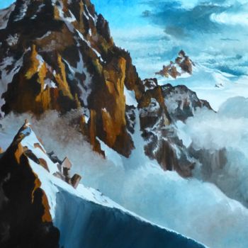 Painting titled "Dans les Alpes" by Daniele Baille Barrelle, Original Artwork, Oil