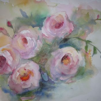 Malerei mit dem Titel "fleurs-4.jpg" von Marie-Lise Courtel, Original-Kunstwerk, Aquarell