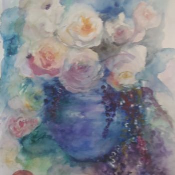 Painting titled "bouquet-b1.jpg" by Marie-Lise Courtel, Original Artwork, Watercolor