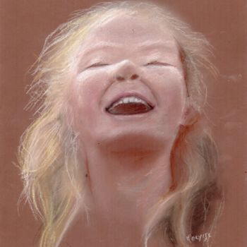 Peinture intitulée "eclat-de-rire.jpg" par Marie-Lise Courtel, Œuvre d'art originale, Pastel