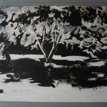 Peinture intitulée "arbres" par Dominique Duhot, Œuvre d'art originale, Acrylique