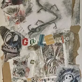 Collages titled "galerie des monstres" by D’Joon, Original Artwork, Collages