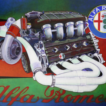 Pittura intitolato "Alfa Romeo Indy V8" da D-Marko-O, Opera d'arte originale, Acrilico