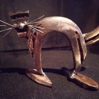 Sculpture titled "Petit Chaton" by D.S.A.Rt, Original Artwork, Metals