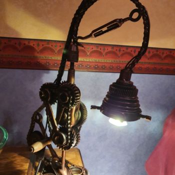Sculpture titled "Lampe Vintage Indus…" by D.S.A.Rt, Original Artwork, Metals